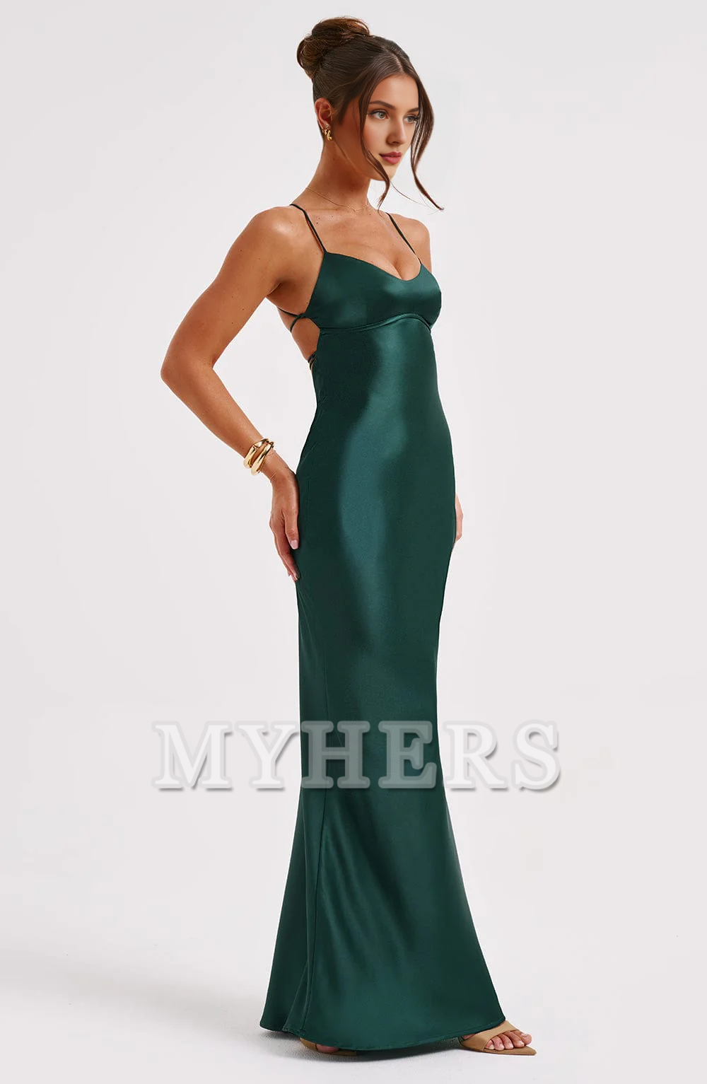 Mermaid Spaghetti Strap Backless Sheath Charming Dresses Exquisite Bridesmaid Dresses Wedding Guests Dresses