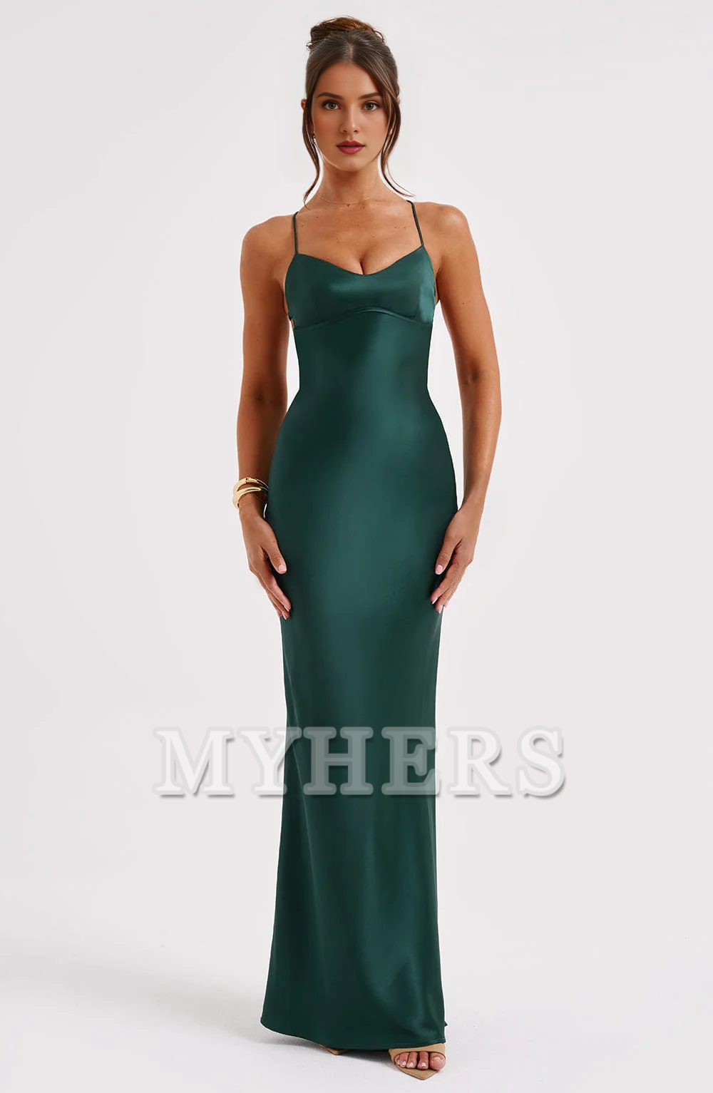 Mermaid Spaghetti Strap Backless Sheath Charming Dresses Exquisite Bridesmaid Dresses Wedding Guests Dresses