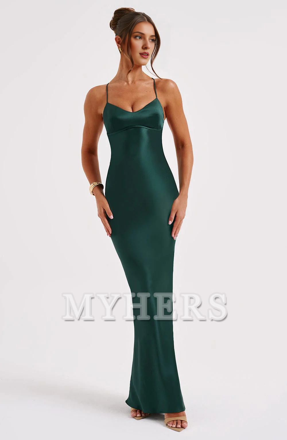 Mermaid Spaghetti Strap Backless Sheath Charming Dresses Exquisite Bridesmaid Dresses Wedding Guests Dresses