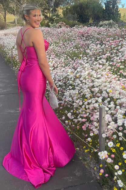 Cowl Neck Ruched Lace-Up Long Prom Dress with Slit