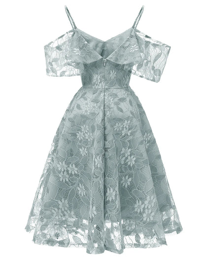 Lace Short Homecoming Dress with Ruffles