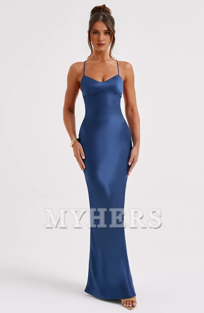 Mermaid Spaghetti Strap Backless Sheath Charming Dresses Exquisite Bridesmaid Dresses Wedding Guests Dresses