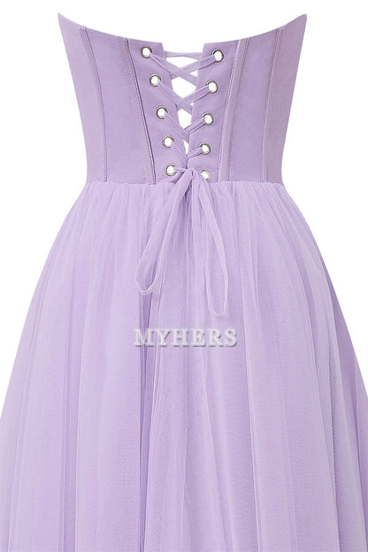 Formal Wear Dresses Wedding Guest Dresses Sweetheart Strapless Puffy Midi Tulle Dress Romantic Atmosphere Evening Dress