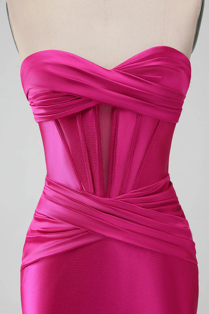 Strapless Keyhole Ruched Mini Homecoming Dress