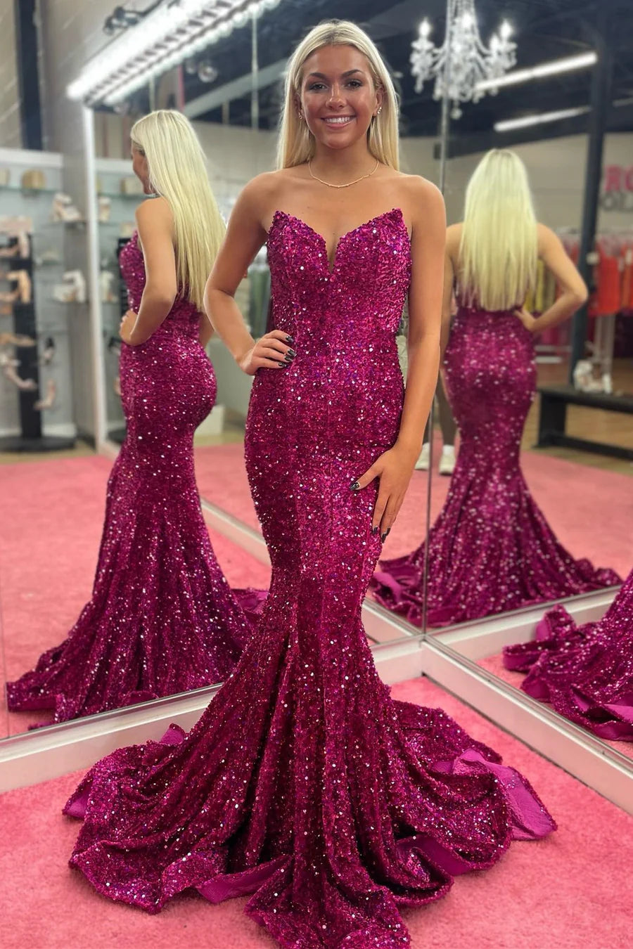 Trumpet Sequins Long Formal Dress