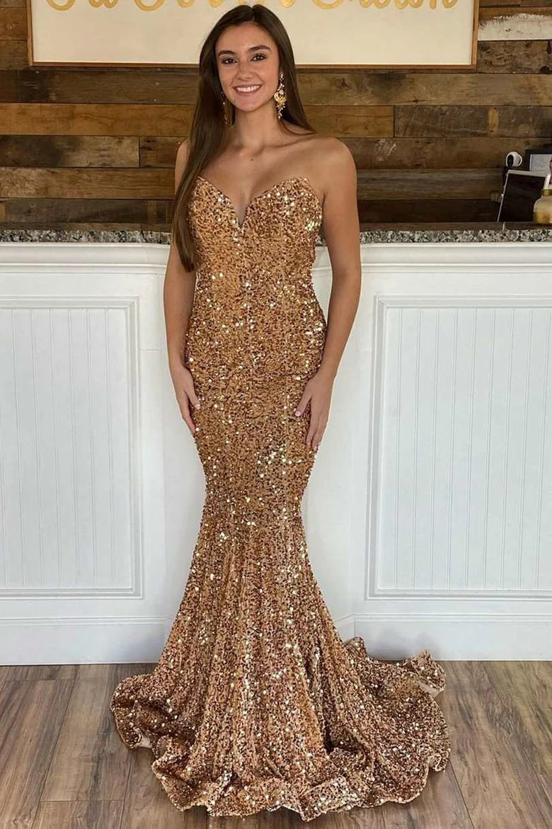Trumpet Sequins Long Formal Dress