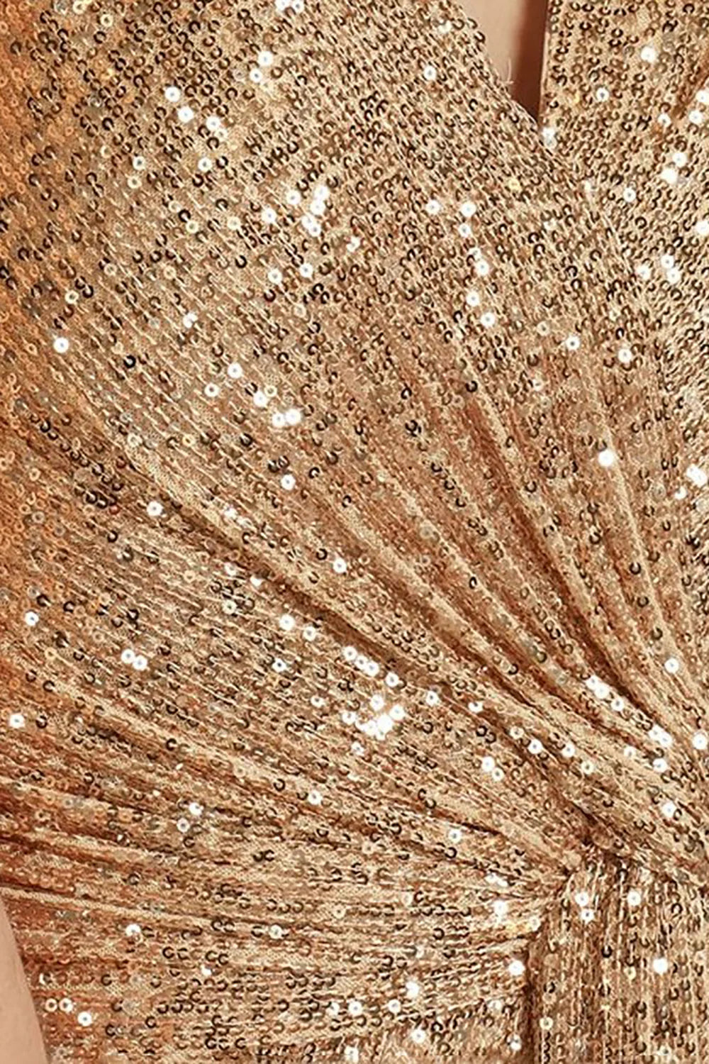 Sleek Glitter Sparking Sleeveless V-Neck High Low Champagne Prom Dress
