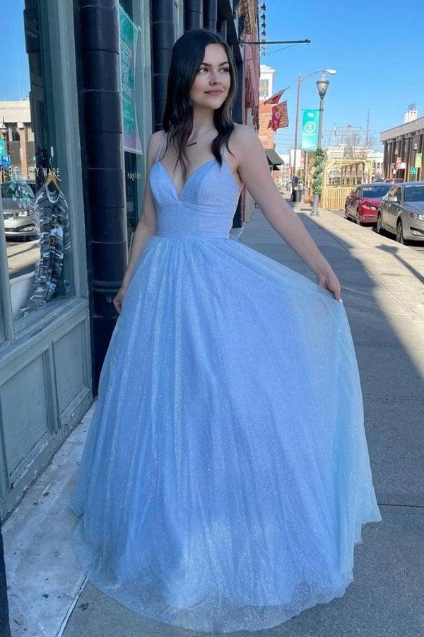 Prom Dresses Sparkle & Shine Dress Formal Wedding Party Dress Spaghetti Straps Long Prom Dresses