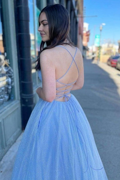 Prom Dresses Sparkle & Shine Dress Formal Wedding Party Dress Spaghetti Straps Long Prom Dresses
