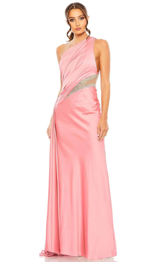 Elegant Black Satin Spaghetti Strap with Floral Embroidered Illusion Bodice Evening Dress