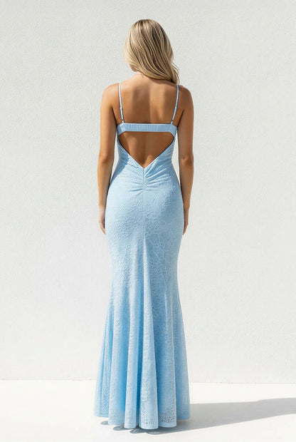 Elegant Lace Cami-Sweetheart Cutout-Back Mermaid Long Evening Dress