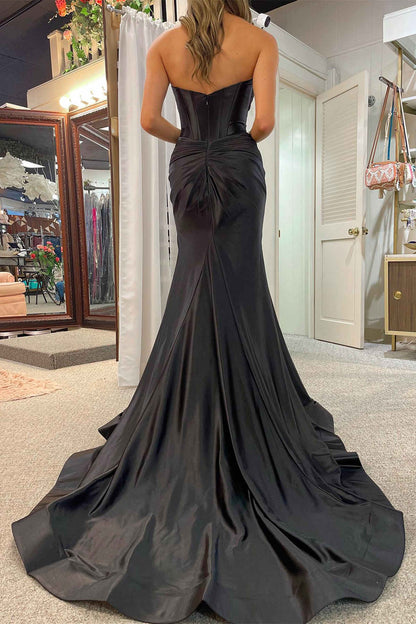 Sweep/Brush Train Dresses Sweetheart Cut Out Mermaid Long Prom Dress with Slit
