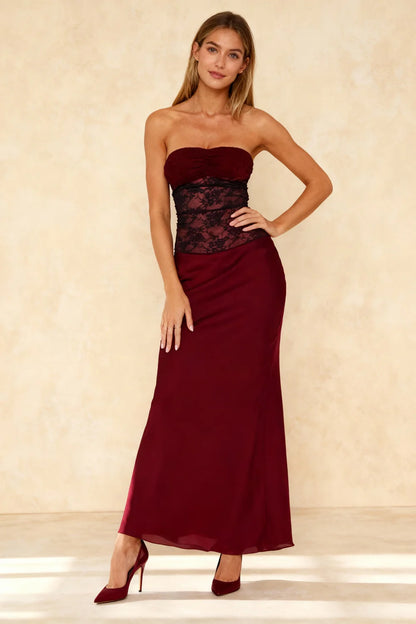 Glamorous Black Strapless Mermaid Gown with Lace Corset Bodice, Evening Dresses
