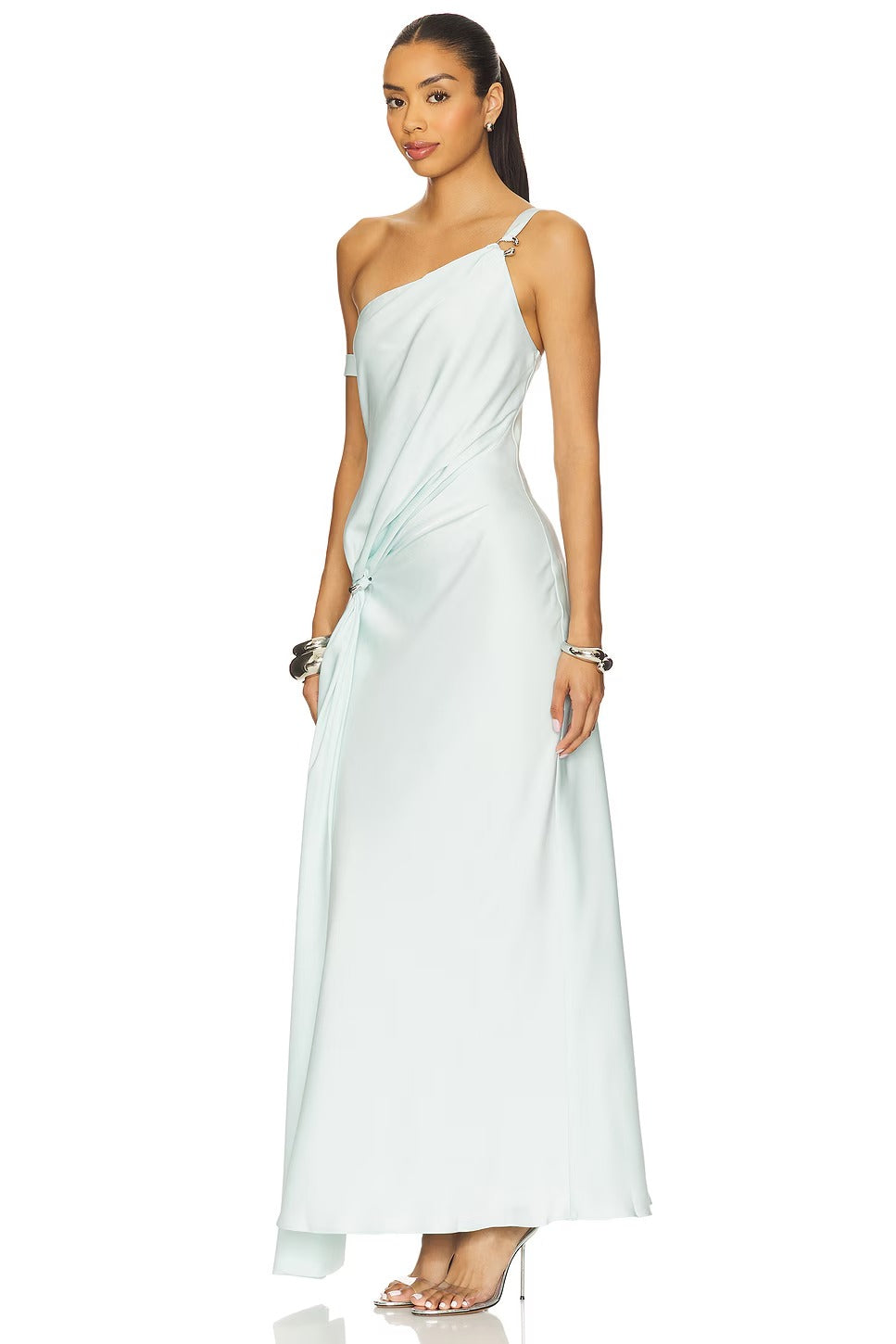 Modern Asymmetric One-Shoulder Twist Detail Evening Dresses