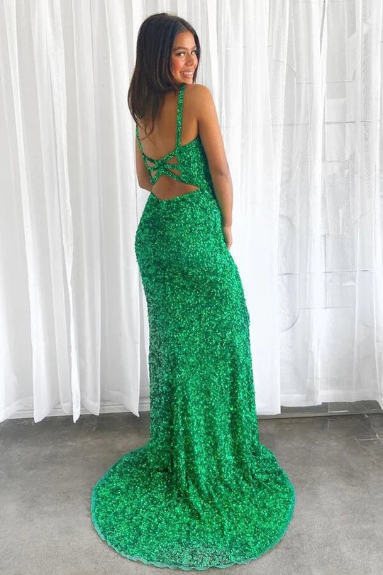 Glitters Mermaid Long Formal Dress with Slit