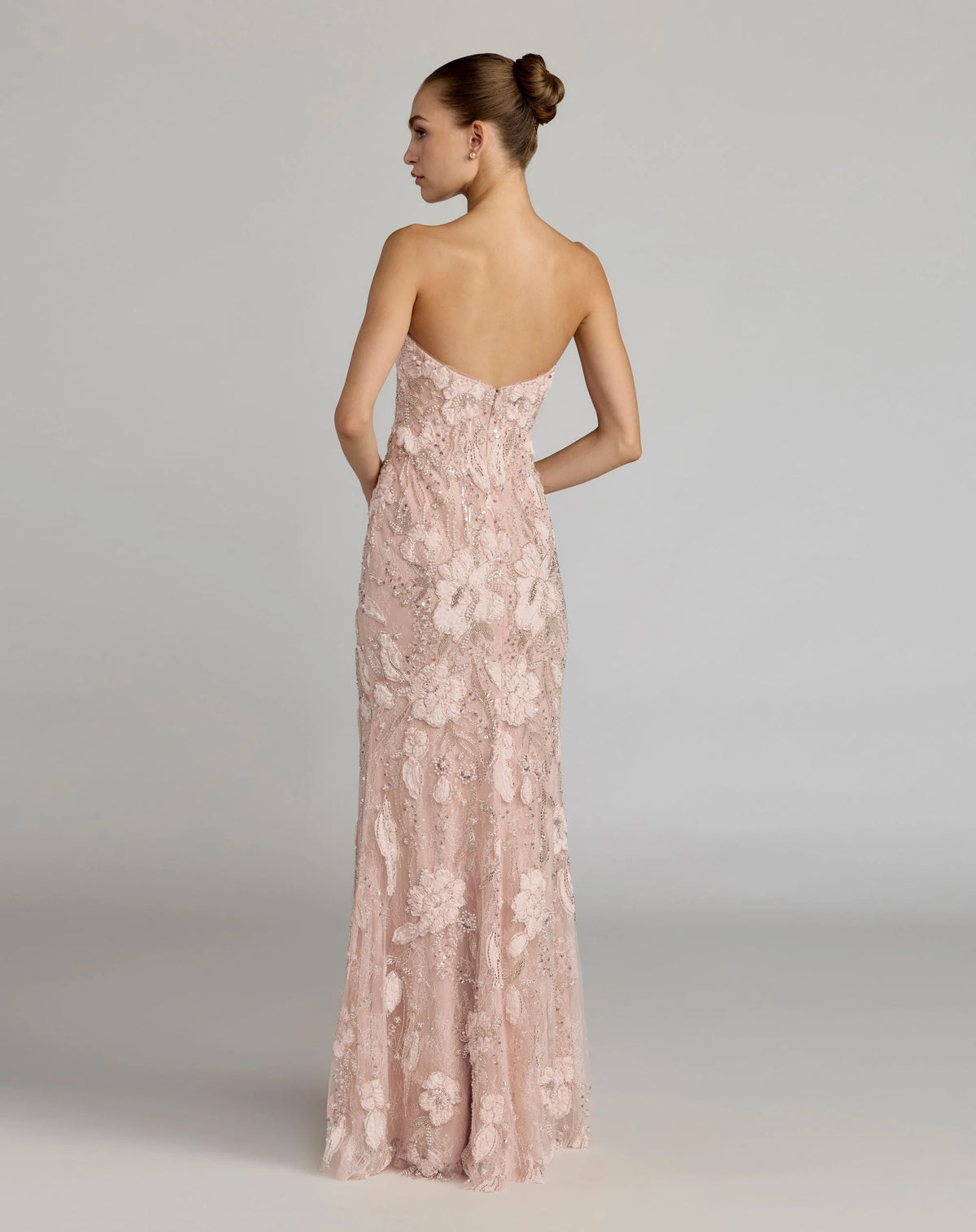 Romantic Mermaid Sweetheart Strapless Lace-Embellished Prom Dress