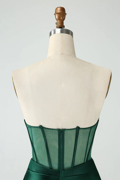 Strapless Sheer Bodice Mini Cocktail Dress