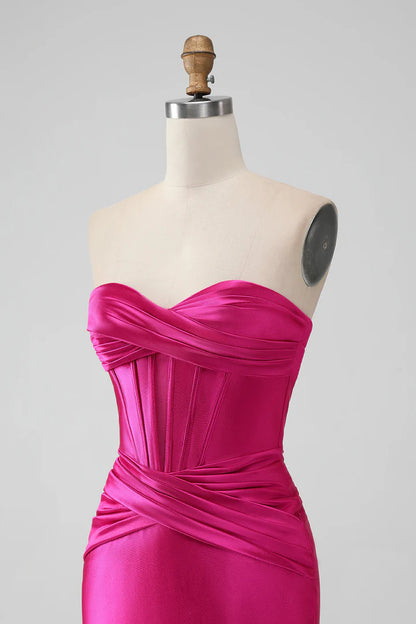 Strapless Keyhole Ruched Mini Homecoming Dress