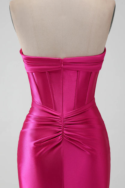 Strapless Keyhole Ruched Mini Homecoming Dress