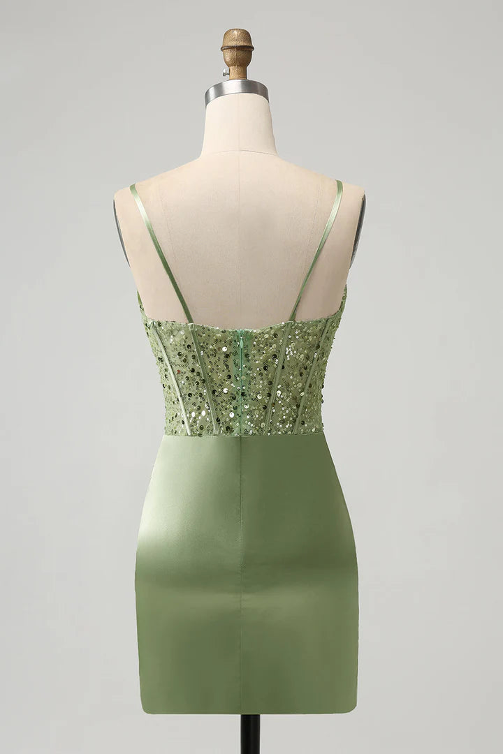 Corset Sequin Mini Homecoming Dress