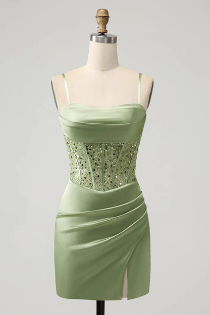 Corset Sequin Mini Homecoming Dress