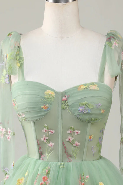 Floral Embroidery Sweetheart A-Line Short Party Dress