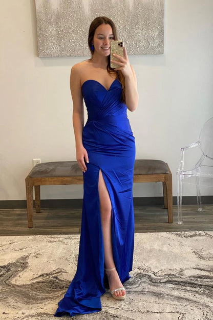 Satin Sweetheart Simple Prom Dresses