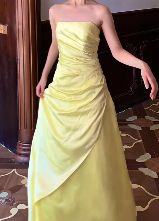 Strapless Sweetheart Ruched Satin Tulle Maxi Evening Dresses with Sequin Accents