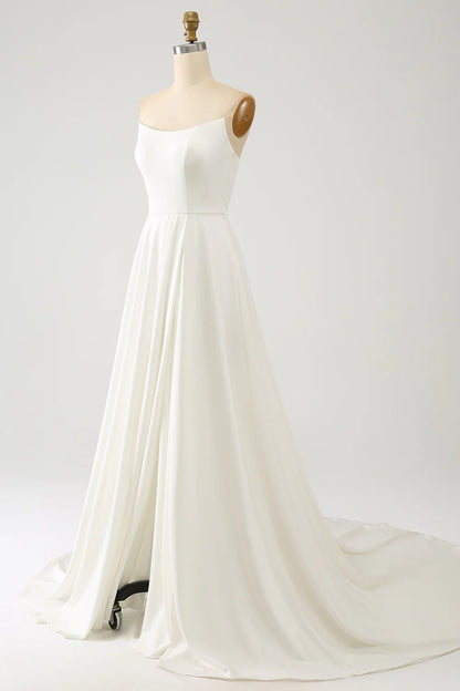 A Line Long Chiffon Wedding Dress With 3D Butterflies Sweep / Brush Train Long Sleeves