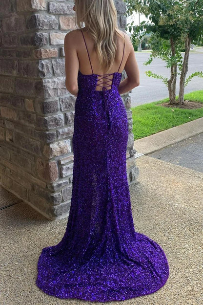 Mermaid  Sequins Long Formal Dress with Slit