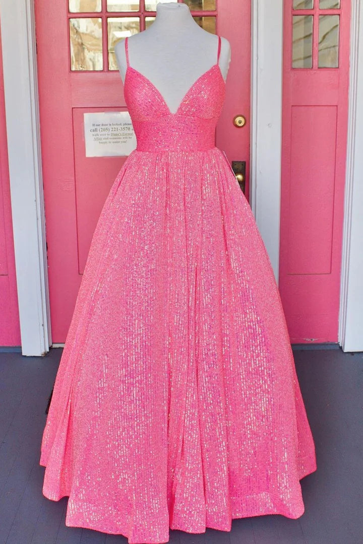 Sequin Empire Long Prom Dress