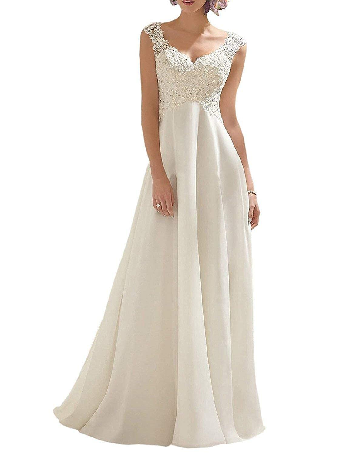 New Pattern Wedding Dress Lace Double V-Neck Sleeveless Dress Elegant Plus Size Formal Women's Dresses