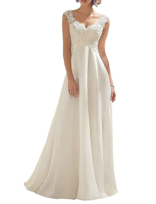 New Pattern Wedding Dress Lace Double V-Neck Sleeveless Dress Elegant Plus Size Formal Women's Dresses