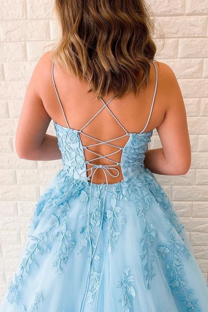 Princess  Appliques A-line Long Formal Dress