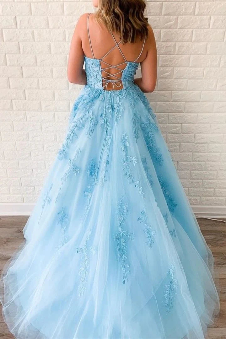 Princess  Appliques A-line Long Formal Dress