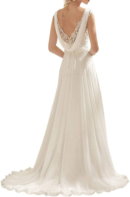New Pattern Wedding Dress Lace Double V-Neck Sleeveless Dress Elegant Plus Size Formal Women's Dresses