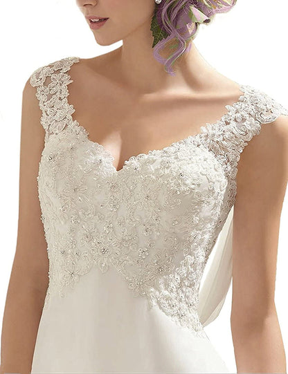 New Pattern Wedding Dress Lace Double V-Neck Sleeveless Dress Elegant Plus Size Formal Women's Dresses