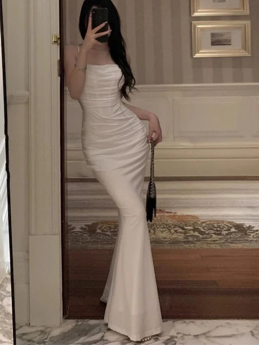 New Pattern Wedding Dress Sexy Mermaid Cultivate oneself Spaghetti Straps Long New Pattern Formal Dresses