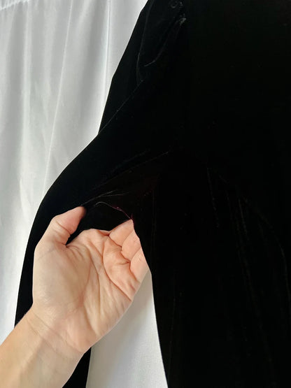 Bodycon Vintage Velvet Dress Splicing Lace V Neck Long Sleeves Formal Wear Dresses Wedding Guest Dress Evening Dress