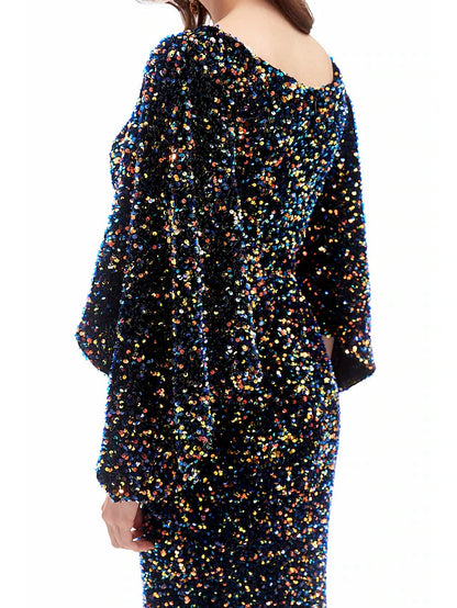 Mermaid / Trumpet Evening Gown Sparkle Dress Formal Evening Court Train Long Sleeve Sweetheart Sequined with Sequin
