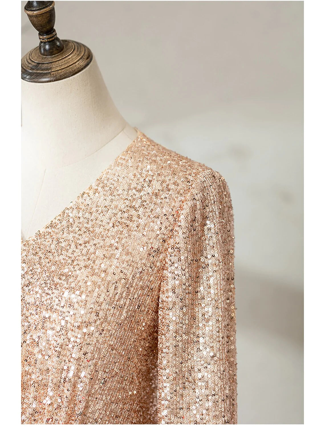 Sheath / Column Cocktail Dresses Sparkle & Shine Dress Wedding Party Floor Length Half Sleeve V Neck Sequined with Sequin Strappy