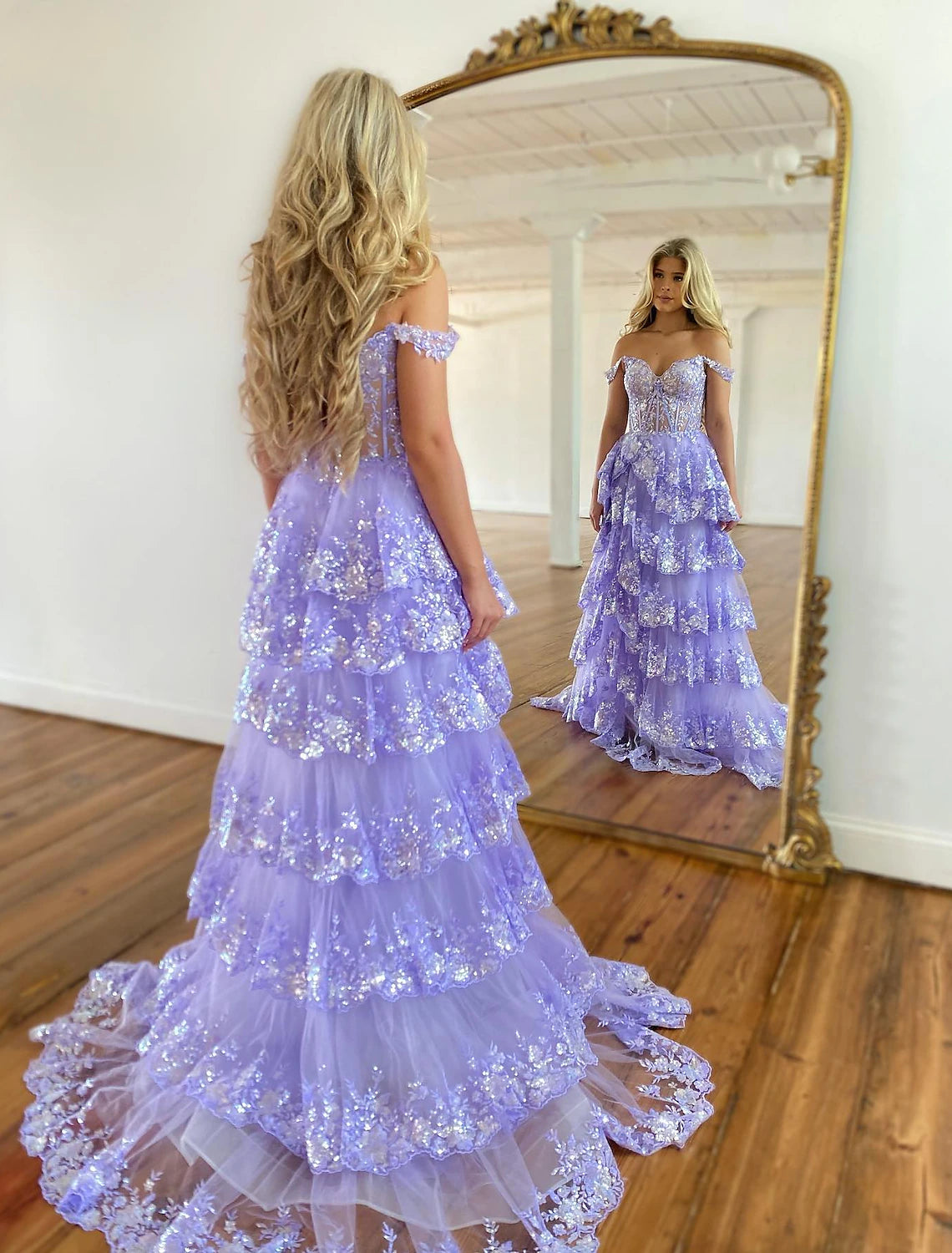 Sheath Mermaid Prom Dresses Corsets Dress Evening Party Court Train Sleeveless Off Shoulder Appliques with Sequin Slit