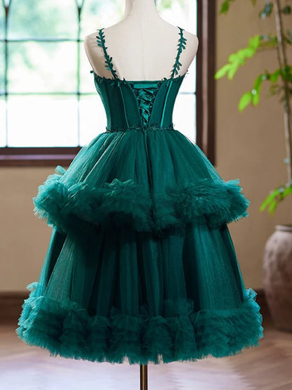 Sweet A-Line Tulle Short layered Cake skirt Prom Dress