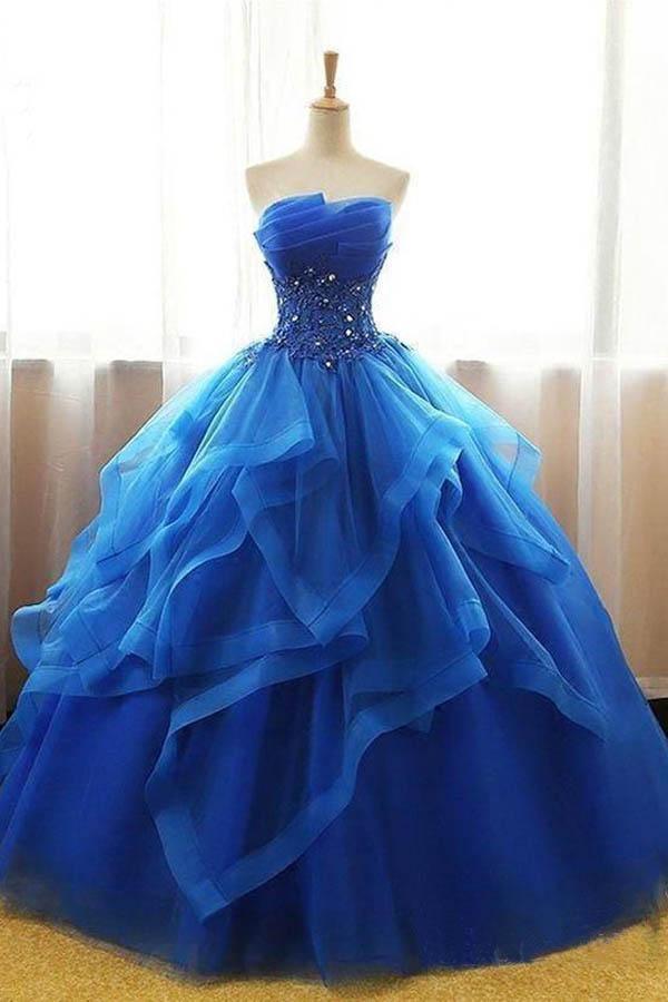Sheath Ball Gown Floor Length Organza Lace Prom Dresses With Applique