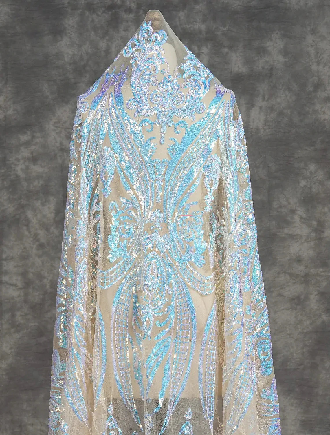 Mermaid / Trumpet Evening Gown Floral Dress Formal Chapel Train Long Sleeve V Neck Sequined Backless with Sequin Slit